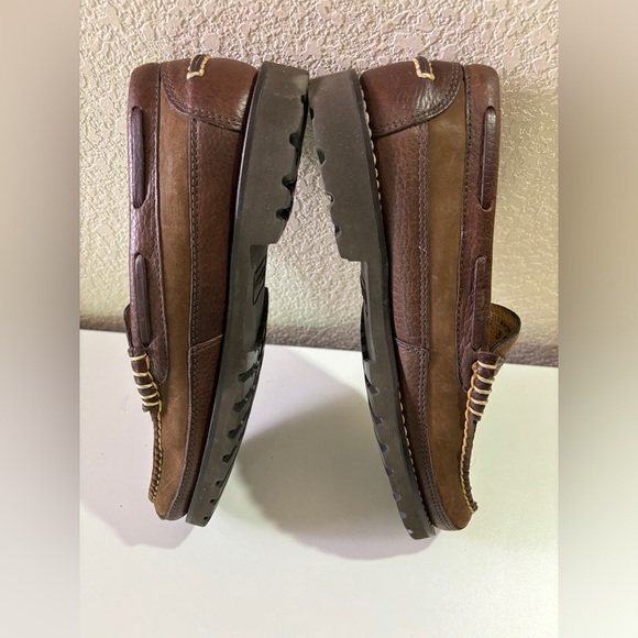 L.L. Bean Allagash Leather Penny Loafers in Bean Boot Brown/Suede 7.5 - Picture 7 of 9